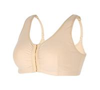 Telusu Soutiens-Gorge De Mastectomie Confortables en Coton Post-opératoire for Femmes Bretelles Larges Gilet De Soutien-Gorge De Sport À Fermeture Frontale avec Poche (Color : Beige, Size : L/Large)