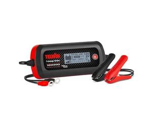 Telwin T-Charge 12 EVO : chargeur, mainteneur de charge électronique et testeur multifonction 6/12 V avec écran LCD, pour tous types de batteries de véhicules, voitures, motos. IP65. Câbles inclus.