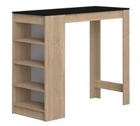 TemaHome Aravis Table de Bar avec 4 Étagères, Chêne/Noir, MTA3979046