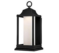 Temara 6110340ATE Applique murale d'extérieur à une lampe LED à intensité variable, fini noir texturé avec verre dépoli