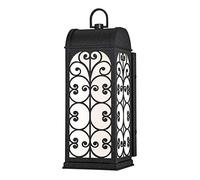 Temara 6111240ATE Applique murale d'extérieur à une lampe LED à intensité variable, finition fer texturé et verre dépoli