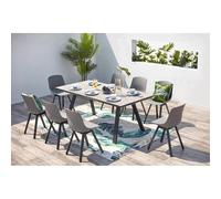 CONCEPT USINE - Temara, Salon de Jardin Aluminium et Plateau Aspect Ciment