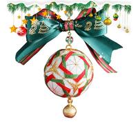 Temari Ball Crafting Kit, Ball Charm Keyring Kit, Christmas Bow Ball Crafts, Handmade Car Ball Ornament, Stylish Christmas Tree Pendant, Decorative Keychain Crafting Set, Festive Ball Charm Kit