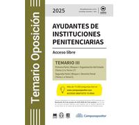 TEMARIO: Cuerpo de Ayudantes de Instituciones Penitenciarias 2025. TOMO III: Acceso libre. Temario III. Primera Parte | Bloque I. Organización del ... | Bloque I. Derecho Penal (Tema 1 a Tema 5)