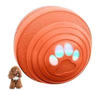 Temeemeg Balle Interactive pour Chien, Jouet Intelligent Vibrant et Mobile avec lumières colorées, Balle Robuste en TPU + PC pour l'enrichissement et Le Jeu des Chiens, Orange.