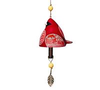 Temeemeg Décoration de Jardin de Cloche Chant d'oiseau, Carillon à Vent Rustique Suspendu, Pendentif Porte Cloche en Tube métallique, Festival, amitié témoin, carillons à Vent Musique Rouge.