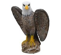 Temeemeg Dispositifs Anti-Oiseaux, Statue d'aigle réaliste de 17 Pouces, leurre d'extérieur avec Aile Amovible, Figurine de pygargue à tête Blanche en Plastique pour Jardin, Patio, Cour.