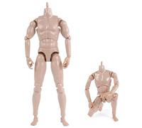 Temeemeg Figurine d'action à l'échelle 1/6, Corps de poupée Vierge avec Articulation élevée pour Figurines d'action personnalisées, définition Musculaire réaliste, matériau ABS Ton sur Peau.