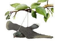 Temeemeg Hawk Decoy Répulsif à Oiseaux réaliste Effaroucheurs d'oiseaux imperméables Épouvantail Suspendu avec Cordes suspendues pour la décoration de Jardin en Plein air.