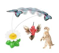 Temeemeg Jouets automatiques pour Chat Papillon, Jouet interactif pour Chat avec 1 Remplacement d'oiseau, embuscade Mobile aléatoire pour Animal de Compagnie d'intérieur.