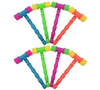 Temeemeg Marteau grinçant 8 pièces, marteaux en Plastique colorés pour Enfants avec poignée de sifflet, Jouet sensoriel et encourageant interactif pour Les Tout-Petits.