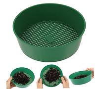 Temeemeg Tamis de Jardin pour Terre et Pierres Tamis Rond résistant avec Bord à lèvres pour Une Manipulation Facile Énigme de Jardin multifonctionnelle (Vert)..