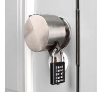 TEMEILI Verrou de poignée de porte, dispositif de verrouillage de bouton de porte, couvercle pour désactiver la poignée de porte/robinet/valve, empêche de tourner le bouton de porte et l'accès au trou de serrure, empêche le fonctionnement du bouton (avec cadenas)