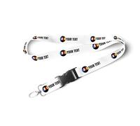 TEMEITE Cordon personnalisable avec clip de sécurité et crochet pivotant en métal - Idéal pour les badges d'identité, les clés et l'utilisation au bureau - Plusieurs couleurs disponibles, blanc,