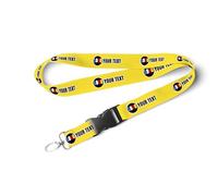 TEMEITE Cordon personnalisable avec clip de sécurité et crochet pivotant en métal - Idéal pour les badges d'identité, les clés et l'utilisation au bureau - Plusieurs couleurs disponibles, jaune,