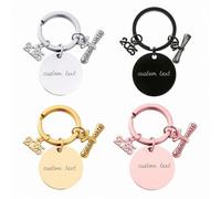 TEMEITE Porte-clés personnalisé pour remise de diplôme - Texte gravé personnalisé, breloques de remise de diplôme et date de remise de diplôme 2025, disponible en argent, or, or rose et noir, Noir ,