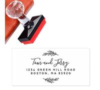TEMEITE Tampon personnalisé Tampon auto-encreur de mariage pour enveloppe d'adresse d'invitation Tampon personnalisé Étiquettes d'adresse de retour 10. Feuilles simples Script