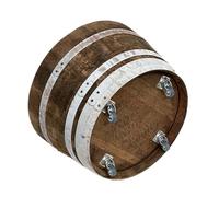 Temesso Demi-tonneau de vin en Bois de chêne - Bac à Fleurs ou Mini étang - Rustique (avec roulettes)