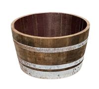 Temesso Demi-tonneau de vin en Bois de chêne - Bac à Fleurs ou Mini étang - Rustique (sans Extras)