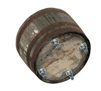 Temesso Demi-tonneau, Pot de Fleur Original d'un Baril à Whisky (Nature avec roulettes)