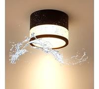 Temgin Plafonnier Spot en Saillie LED IP65 Lampe de Plafond 12W 3000K Aluminium Blanc Chaud Luminaire Spots 1080LM pour Salle de Bain Couloir Cuisine Ø10cm Noir