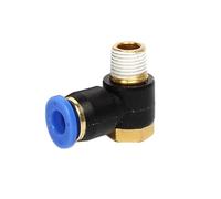 Temhyu Cylindre de Tuyau pneumatique à Bouchon Rapide, hexagone extérieur Ph6-01 fileté, coude à Angle Droit, Type L 8-02, Joint de trachée, 10 pièces(10PCS PH8-02)