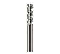 Temhyu Fraise à tige de 1 à 12mm, fraise en bout de carbure à 3 cannelures CNC, mèche de routeur for aluminium, fibre de verre, acrylique, travail du bois, cuivre et plastique(None Coated,4xD4x12x50L)