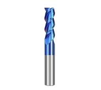 Temhyu Fraise à tige de 1 à 12mm, fraise en bout de carbure à 3 cannelures CNC, mèche de routeur for aluminium, fibre de verre, acrylique, travail du bois, cuivre et plastique(Nano Blue Coated,1.5xD4x
