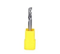 Temhyu Fraise CNC HRC55 1mm à 12mm, fraise en bout à une cannelure for mèches de routeur en carbure d'aluminium, outil de fraises en spirale en acier au tungstène(4x4x15mm)