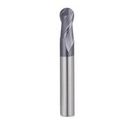 Temhyu HRC 50 55 65 fraise à bout sphérique fraise en carbure de tungstène CNC outil de fraisage de mèche à 2 cannelures fraise à bout sphérique R1 R2(R0.5XD4X50,HRC50 2F)