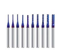 Temhyu Kit de mèches de gravure CNC à tige de 3.175mm, fraise en carbure, ensemble de fraises en bout, Machine CNC, outils de fraisage, mèche de routeur CNC(10pcs 0.8-3.0mm)