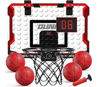 TEMI Panier de basket-ball d'intérieur avec 4 balles, panier de basket-ball pour enfants et adultes, jouets de basket-ball pour garçons et filles, âge 3, 4, 5, 6, 7, 8, 9, 10, 11, 12