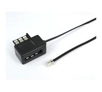 Cordon téléphone Temium prise T gigogne vers RJ11 mâle 5 m Noir