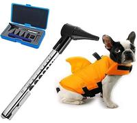 TEmkin Otoscope avec LED, Ensembles de Portée d'oreille Vétérinaire Professionnel, Otoscopes pour Chien de Compagnie, Chat, Livré avec des Accessoires d'oreille en 4 Tailles, Convient Aux Animaux