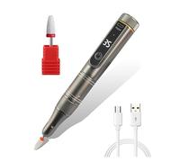 TEmkin Perceuse à Ongles électrique 35 000 TR/Min Rechargeable, perceuse de manucure Portable, Lime à Ongles électronique, polisseuse à Ongles sans Fil Mac (35 000 sans Fil Gris A)