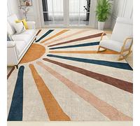 TEMLAN Tapis de Salon Lever De Soleil Arc-en-Ciel du Milieu du Siècle Lavable Tapis Boho Soleil Doux pour intérieur Salon Bureau dortoir Jardin Cuisine 140 x 200 cm