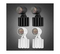 Témoin lumineux d'avertissement, Lot de 2 clignotants LED 3 en 1 12 V 4 fils Noir Chrome(Mini Led Light A)