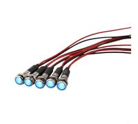 Témoin lumineux LED 8 mm en métal 12 V vert bleu 8 mm voyant LED (bleu)