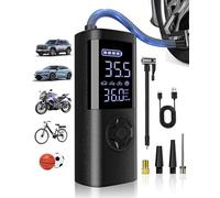 TEMOLA Compresseur à Air Portatif, Gonfleur Pneus Voiture sans Fil avec Jauge, Inflation Rapide, Arrêt Automatique, pour Voiture, Vélos et Motos, Pompe à vélo électrique 150 psi