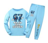 Temolie Ensemble de vêtements 67 Meme Garçons Filles Six Seven Number 6 7 Noël Manches Longues Tops et Pantalon 2 Pièces Survêtements Tenue pour Enfants Streetwear