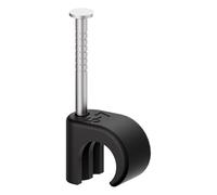 TEMOLink Colliers de câble, 100 pièces colliers à clou, 5-7 mm, acier inoxydable 304, gestion de câbles pour téléphone et câbles Ethernet, câbles d'alimentation, tuyau, noir
