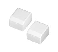 Temolink Euro Classic 1 prise IP44 Lot de 2 prises Schuko encastrées en saillie avec couvercle 250 V 16 A 68 x 75 mm Blanc