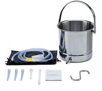 TEMONTIAN Kit Seau de Lavement Inox 1,5 L pour Lavement Intestinal | Kit réutilisable de 1,5 L avec 5 embouts pour lavement intestinal, nettoyage du côlon et usage à domicile.