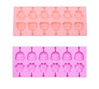 TEMOOUES 1 lot de moules à sucettes en silicone - 12/66 cavités mignonnes de dessins animés fleurs fruits bonbons chocolat