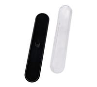 TEMOOUES 2. Boîte à papeterie géométrique moderne - Design rectangulaire translucide pour stylos, crayons et gommes - Trousse essentielle pour l'école et le travail, Noir , Beauté de masse