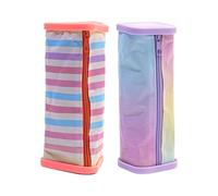 TEMOOUES 2 Pièces Trousse À De Capacité Pochettes Zippées À Grand Compartiment pour Étudiant Garçon Fille Voyage École Multifonctionnel
