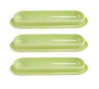 TEMOOUES 3 Pièces Base Antidérapante Plats d'alimentation pour Chats Forme Longue Assiette À Manger Multiple Eau pour Boire D'intérieur Plat Nourriture Humide Moustaches