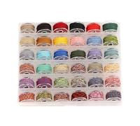 TEMOOUES 36 Couleurs Fil De Coton Perles Et Tissage Chaîne Collier Corde Tressée Artistique Fait À La Main Projet Fournitures Fil De Coton Doux