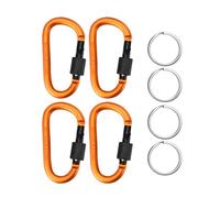 TEMOOUES 4pcs Aluminium Alliage Verrouillage Carabiners avec des Anneaux Clés Carabiner D Anneaux Clif Clé Spring Snapping Hame