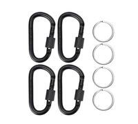 TEMOOUES 4pcs Aluminium Alliage Verrouillage Carabiners avec des Anneaux Clés Carabiner D Anneaux Clif Clé Spring Snapping Hame